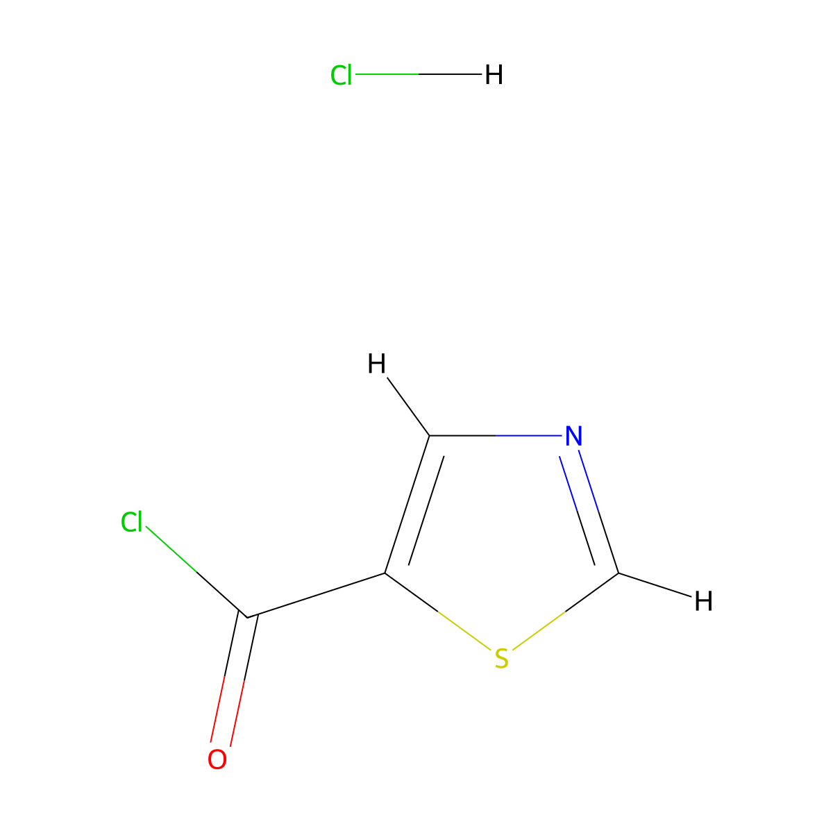 1,3-Thiazole-5-carbonyl chloride hydrochloride molecular structure, CAS 1803604-93-4