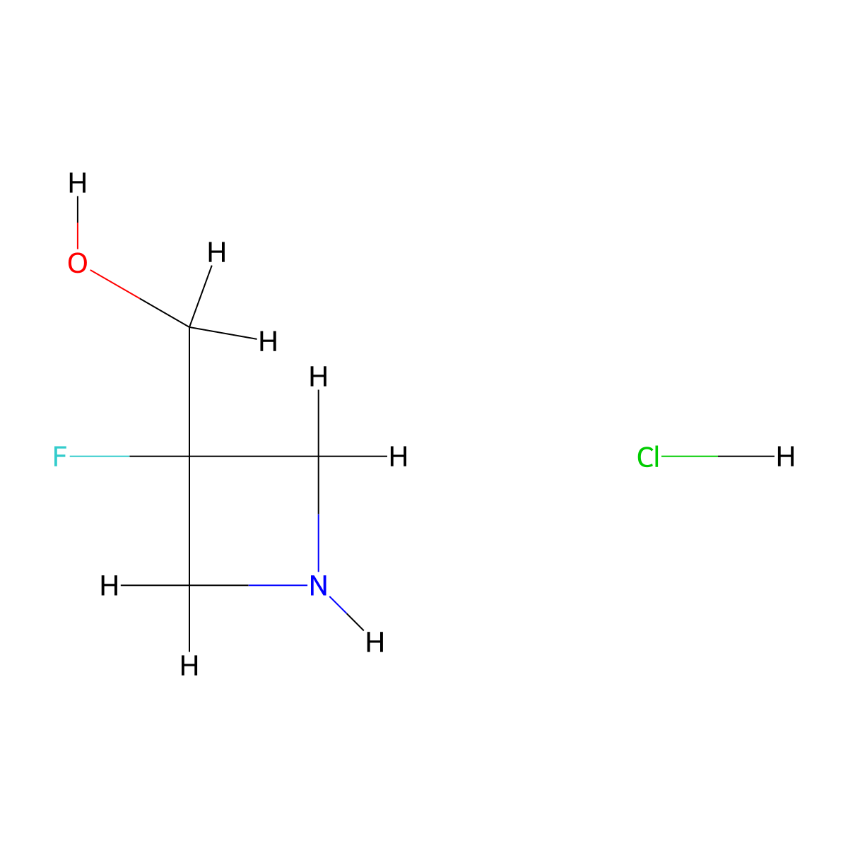 (3-Fluoroazetidin-3-yl)methanol hydrochloride molecular structure, CAS 1803604-98-9