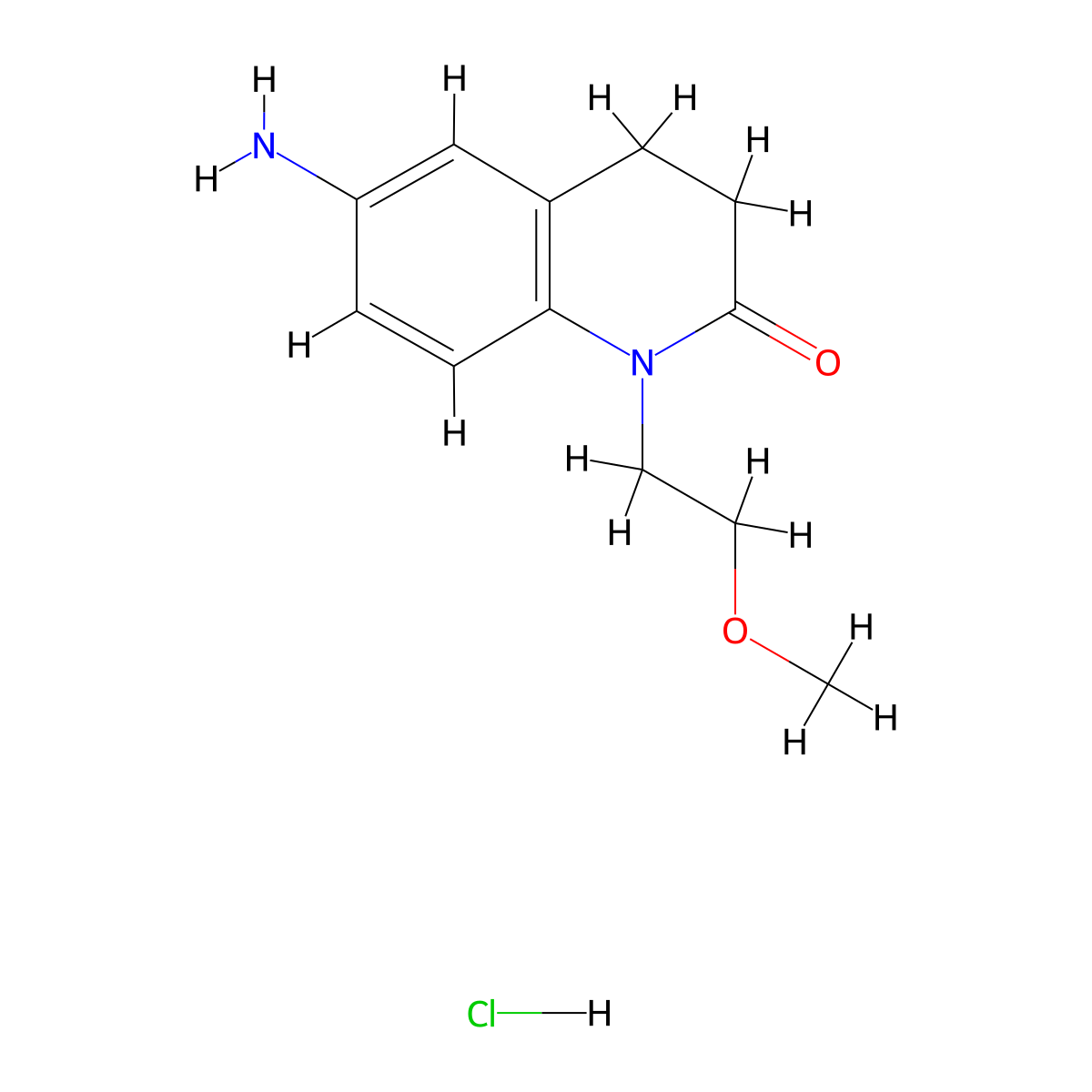 6-Amino-1-(2-methoxyethyl)-1,2,3,4-tetrahydroquinolin-2-one hydrochloride molecular structure, CAS 1803605-02-8