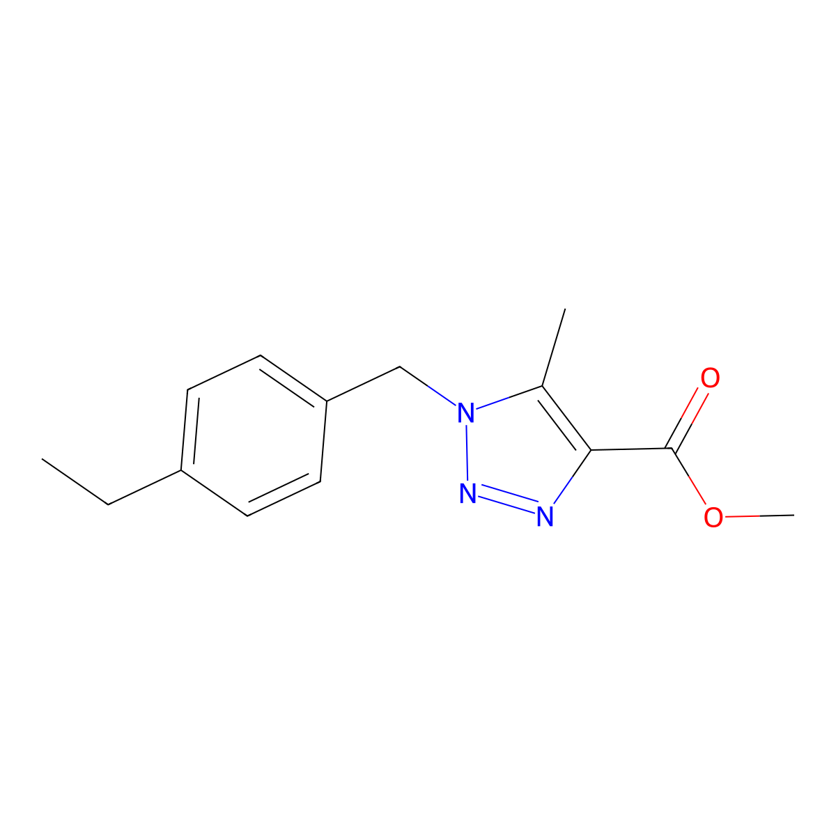 methyl 1-[(4-ethylphenyl)methyl]-5-methyl-1H-1,2,3-triazole-4-carboxylate molecular structure, CAS 1803605-03-9