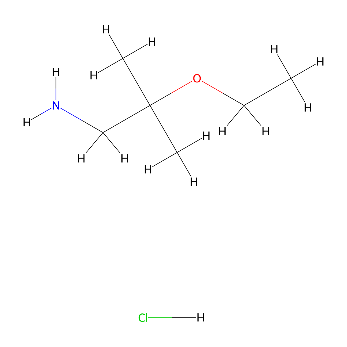 2-Ethoxy-2-methylpropan-1-amine hydrochloride molecular structure, CAS 1803605-10-8
