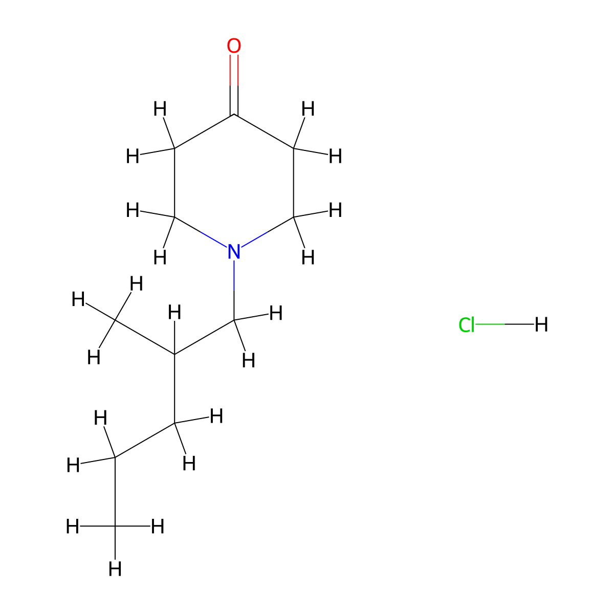 1-(2-Methylpentyl)piperidin-4-one hydrochloride molecular structure, CAS 1803605-15-3