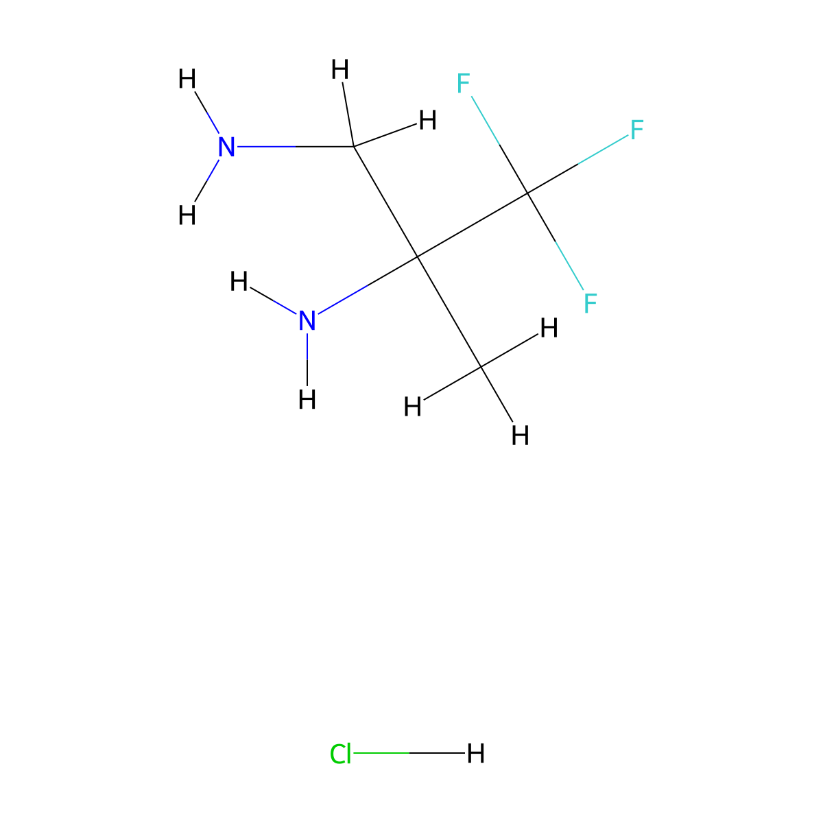 3,3,3-Trifluoro-2-methylpropane-1,2-diamine hydrochloride molecular structure, CAS 1803605-22-2