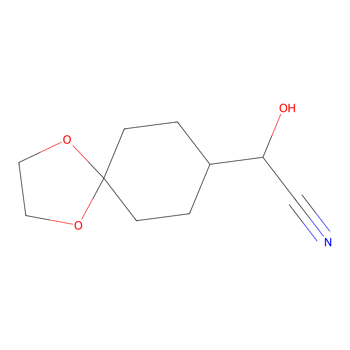 2-{1,4-Dioxaspiro[4.5]decan-8-yl}-2-hydroxyacetonitrile molecular structure, CAS 1803605-23-3