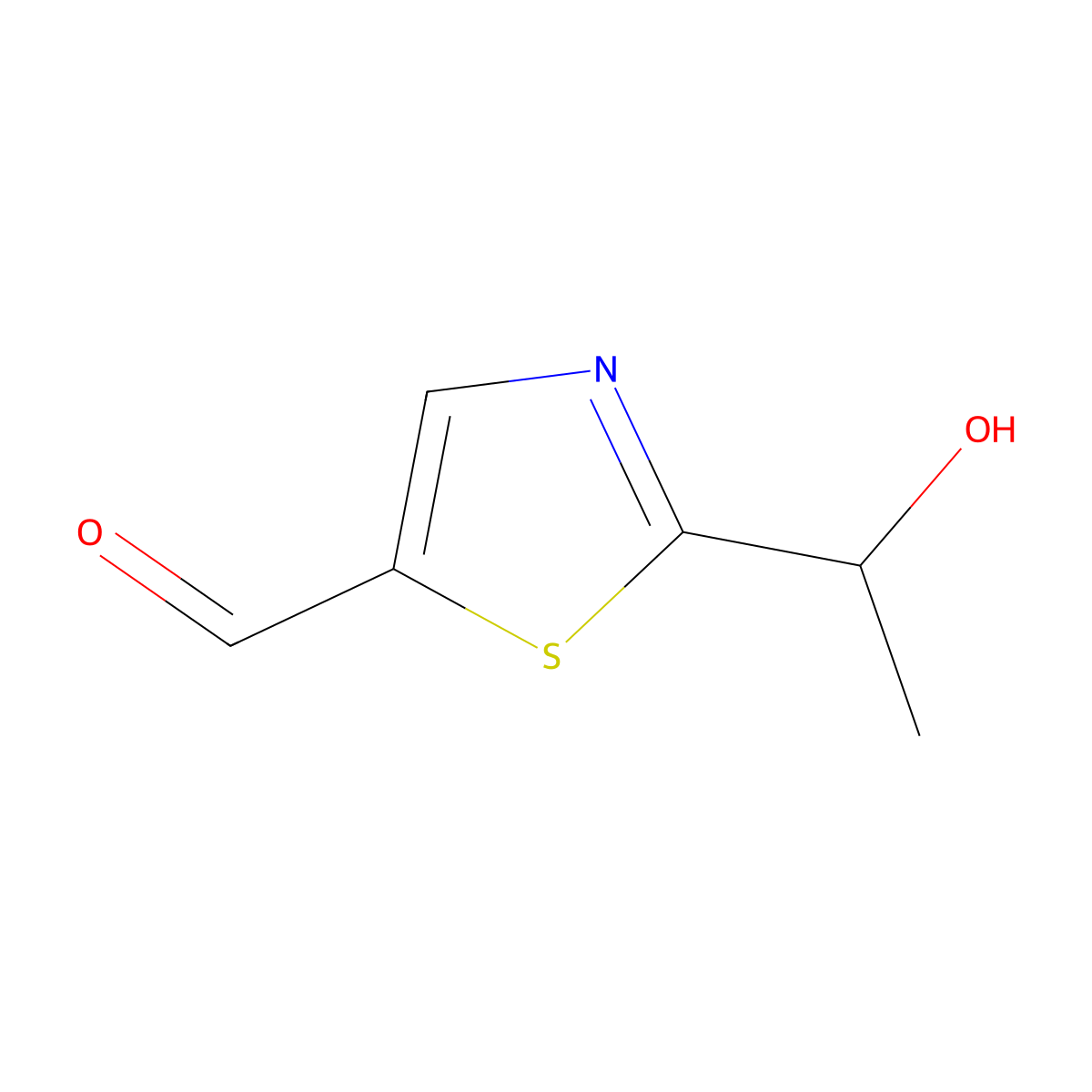 2-(1-Hydroxyethyl)-1,3-thiazole-5-carbaldehyde molecular structure, CAS 1803605-24-4