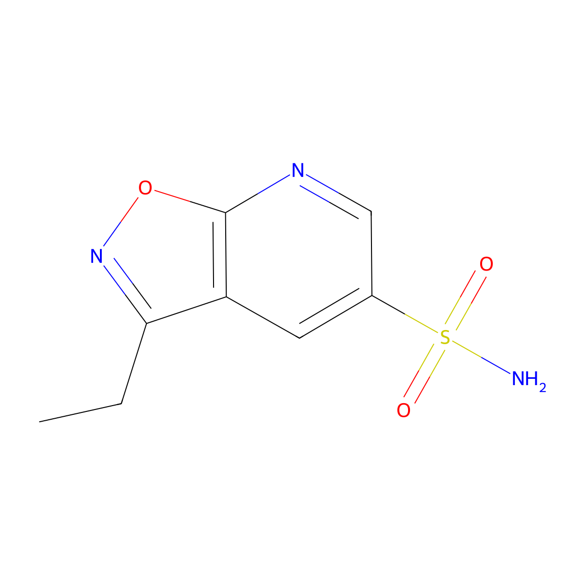 3-Ethyl-[1,2]oxazolo[5,4-b]pyridine-5-sulfonamide molecular structure, CAS 1803605-30-2