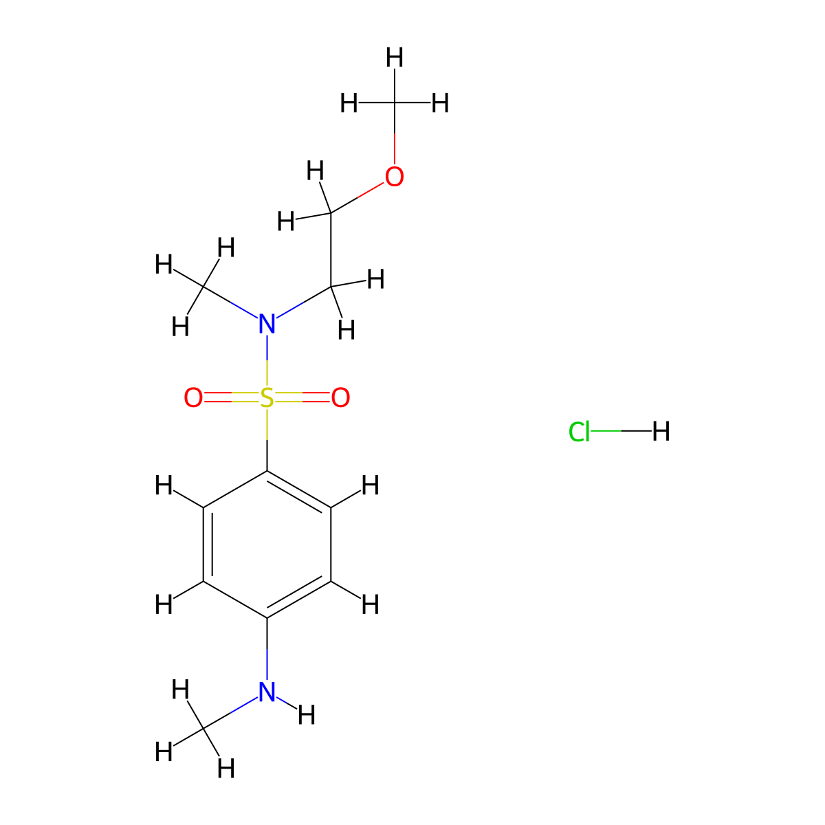N-(2-methoxyethyl)-N-methyl-4-(methylamino)benzene-1-sulfonamide hydrochloride molecular structure, CAS 1803605-32-4