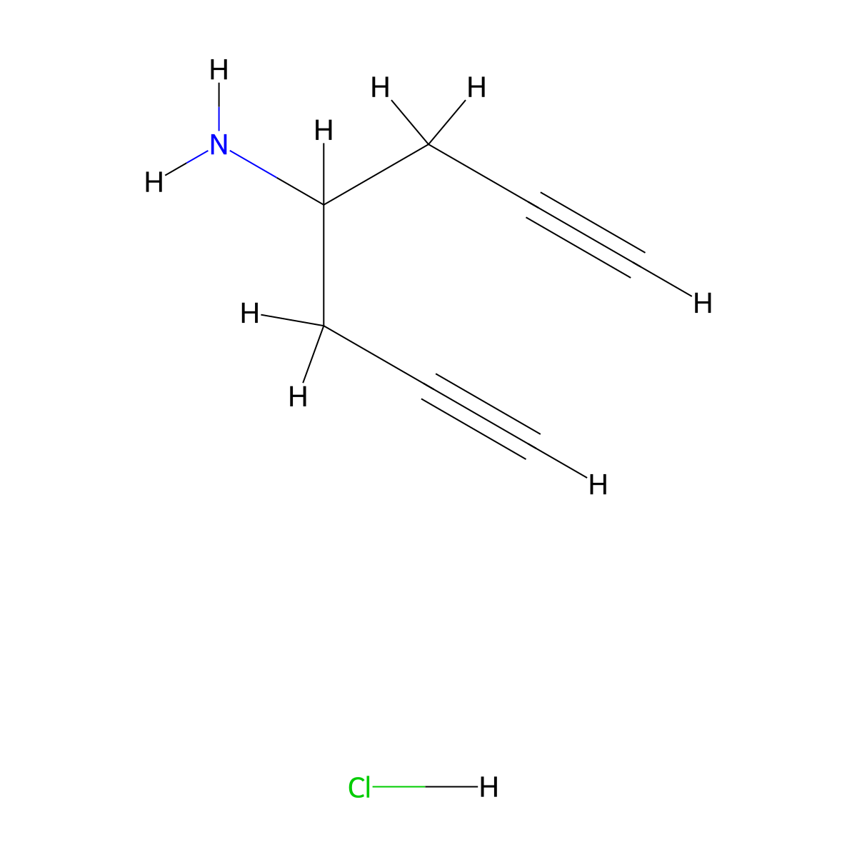 Hepta-1,6-diyn-4-amine hydrochloride molecular structure, CAS 1803605-36-8