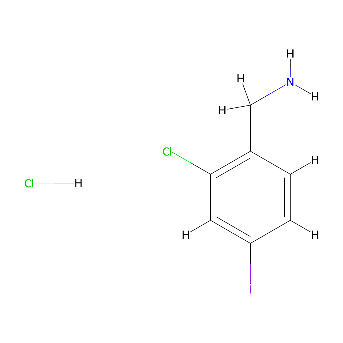 (2-Chloro-4-iodophenyl)methanamine hydrochloride molecular structure, CAS 1803605-40-4