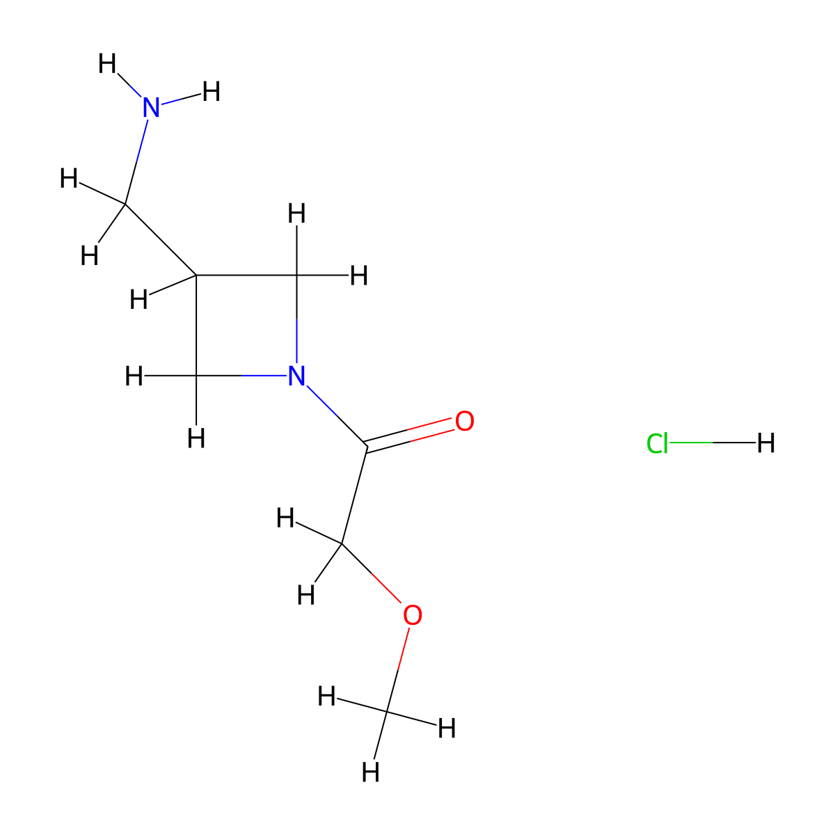 1-[3-(Aminomethyl)azetidin-1-yl]-2-methoxyethan-1-one hydrochloride molecular structure, CAS 1803605-42-6