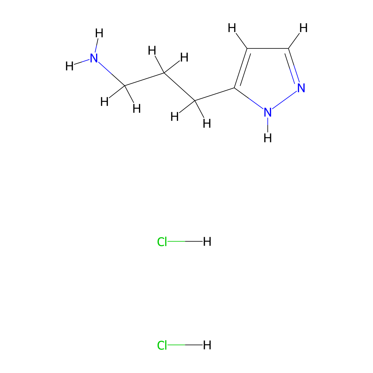 3-(1H-pyrazol-3-yl)propan-1-amine dihydrochloride molecular structure, CAS 1803605-43-7