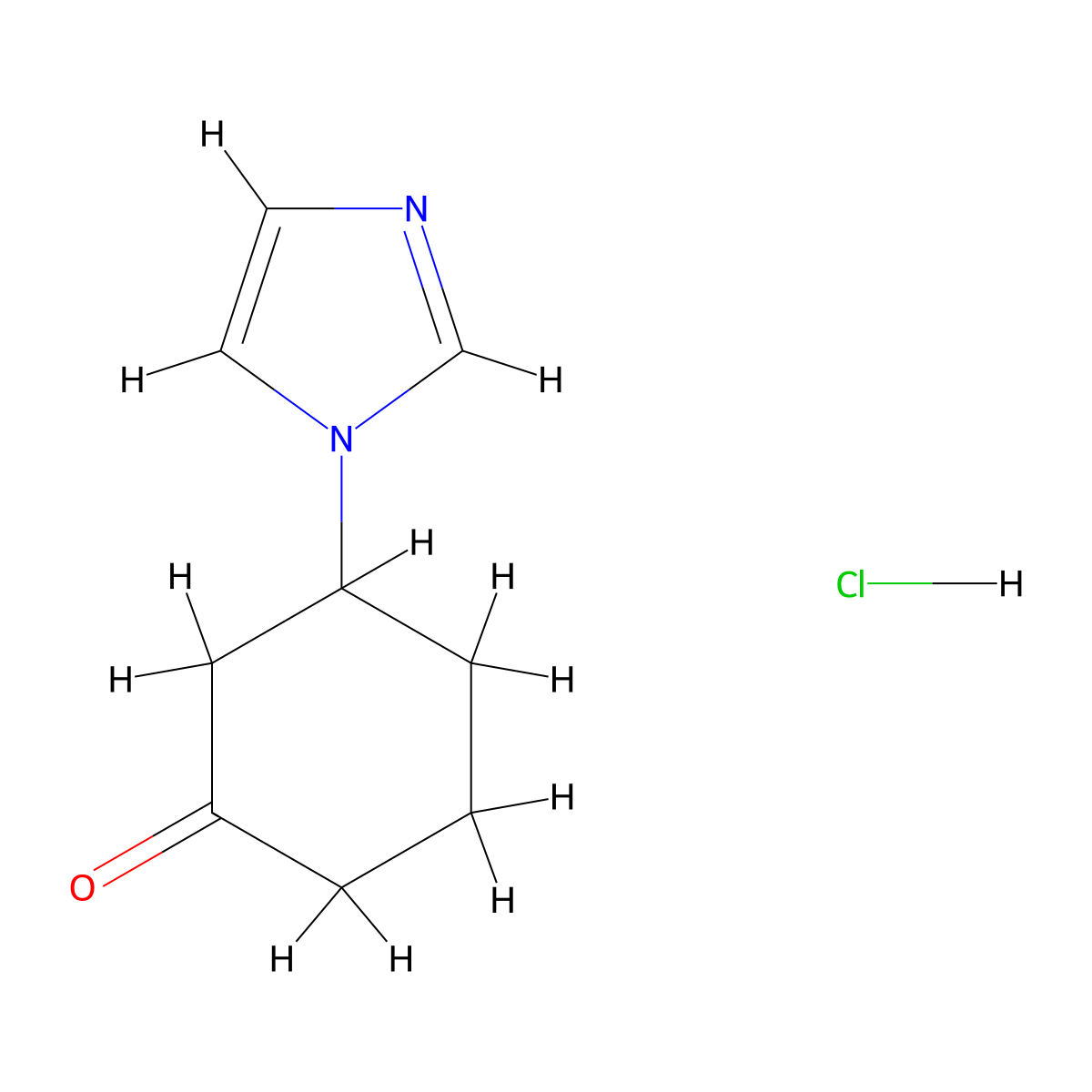 3-(1H-imidazol-1-yl)cyclohexan-1-one hydrochloride molecular structure, CAS 1803605-49-3