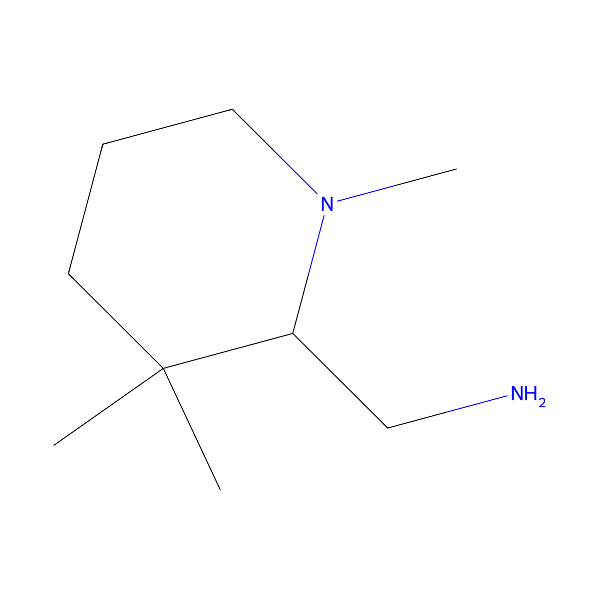 (1,3,3-Trimethylpiperidin-2-yl)methanamine molecular structure, CAS 1803605-56-2