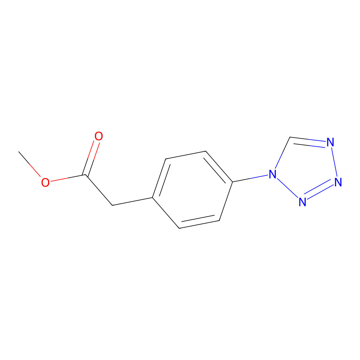 methyl 2-[4-(1H-1,2,3,4-tetrazol-1-yl)phenyl]acetate molecular structure, CAS 1803605-61-9