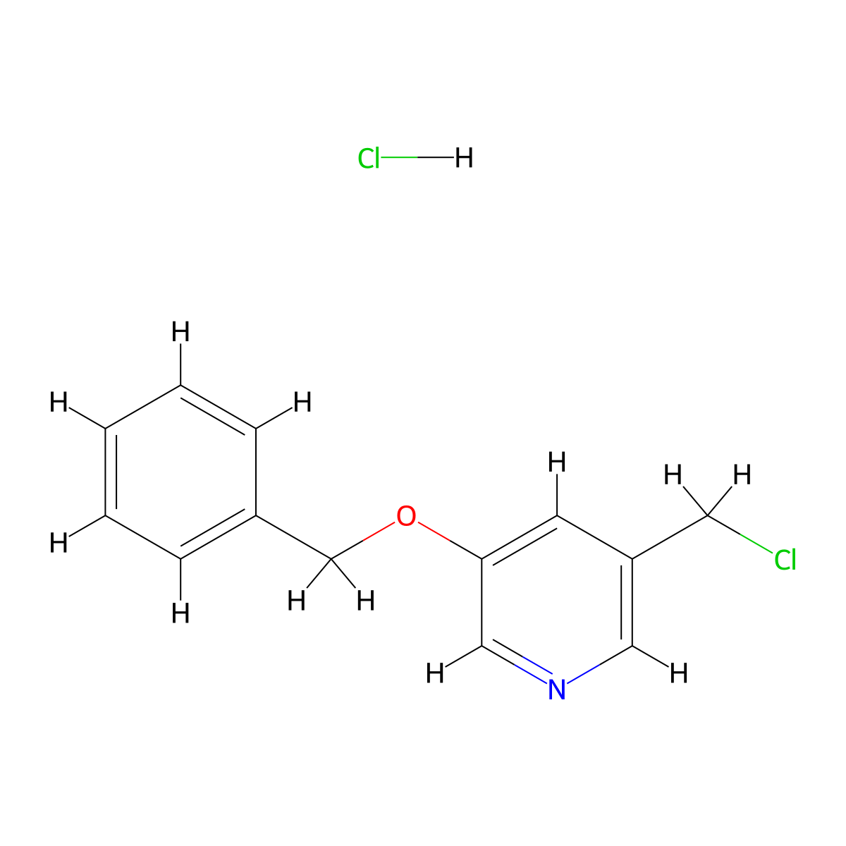 3-(Benzyloxy)-5-(chloromethyl)pyridine hydrochloride molecular structure, CAS 1803605-62-0