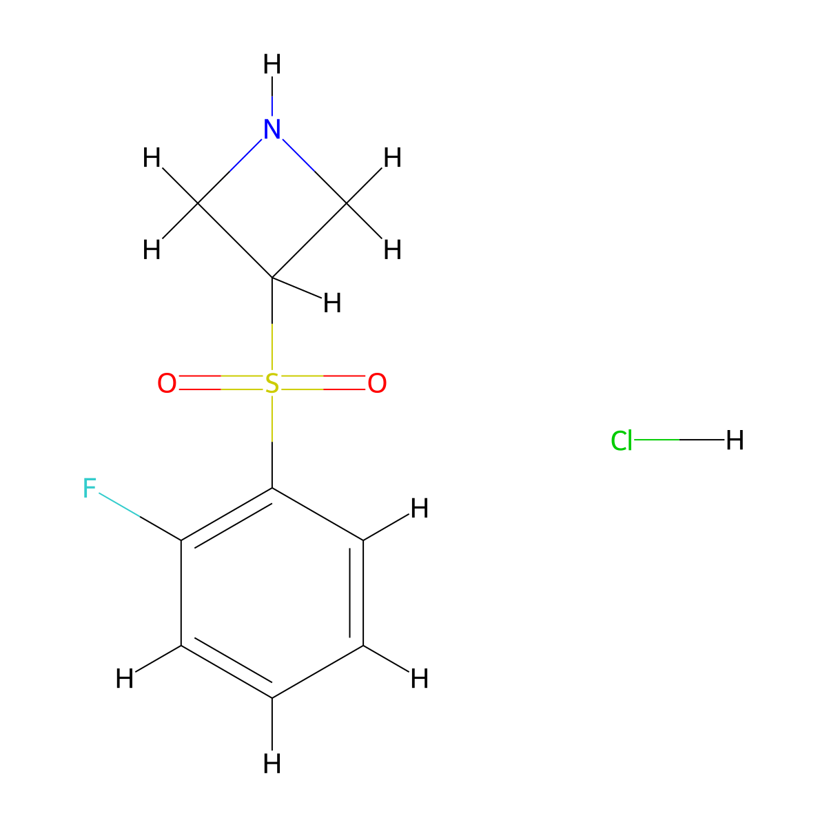 3-(2-Fluorobenzenesulfonyl)azetidine hydrochloride molecular structure, CAS 1803605-64-2
