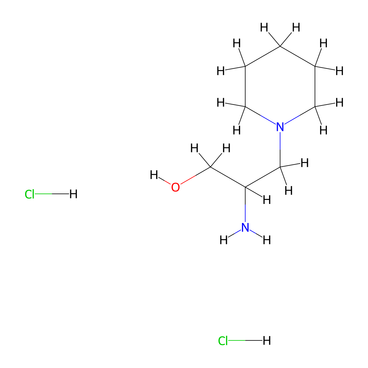 2-Amino-3-(piperidin-1-yl)propan-1-ol dihydrochloride molecular structure, CAS 1803605-69-7