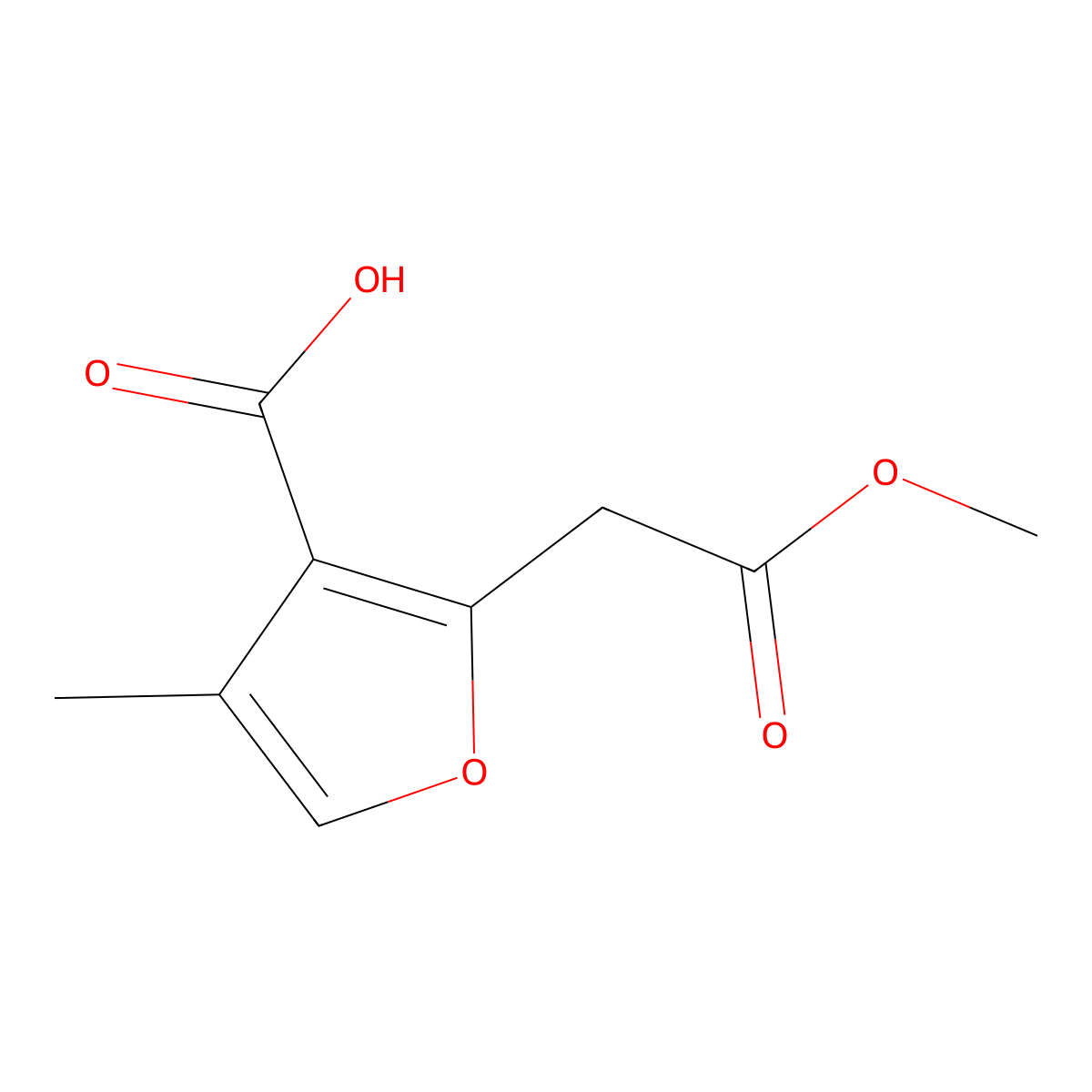 2-(2-Methoxy-2-oxoethyl)-4-methylfuran-3-carboxylic acid molecular structure, CAS 1803605-71-1