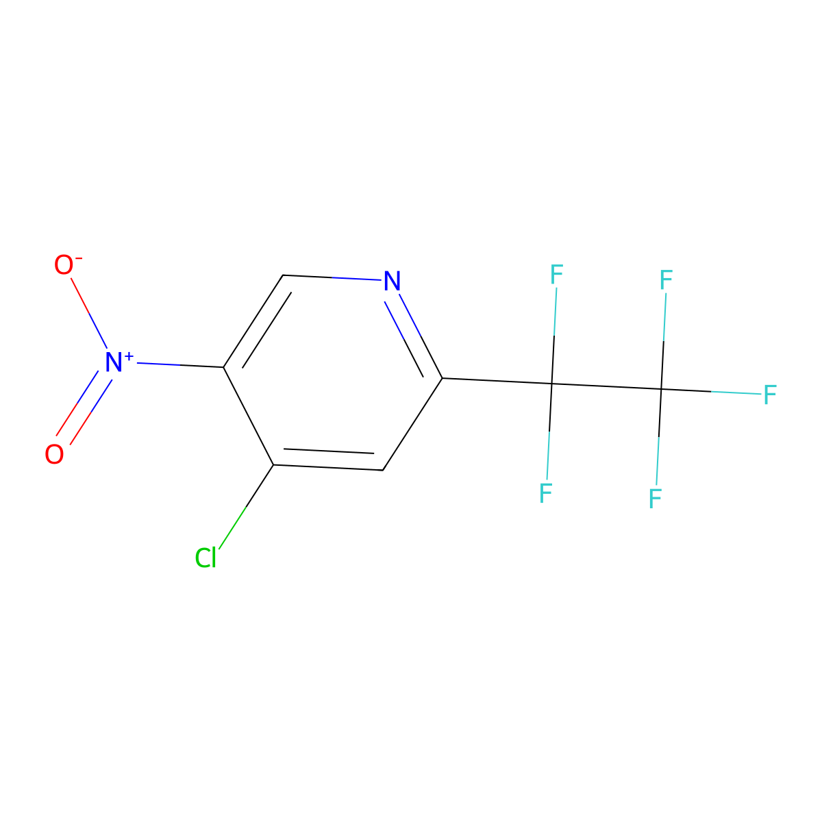 4-Chloro-5-nitro-2-(pentafluoroethyl)pyridine molecular structure, CAS 1803605-82-4