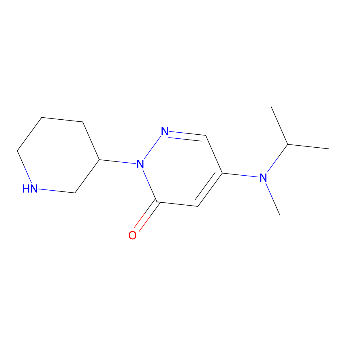 5-[Methyl(propan-2-yl)amino]-2-(piperidin-3-yl)-2,3-dihydropyridazin-3-one molecular structure, CAS 1803605-86-8