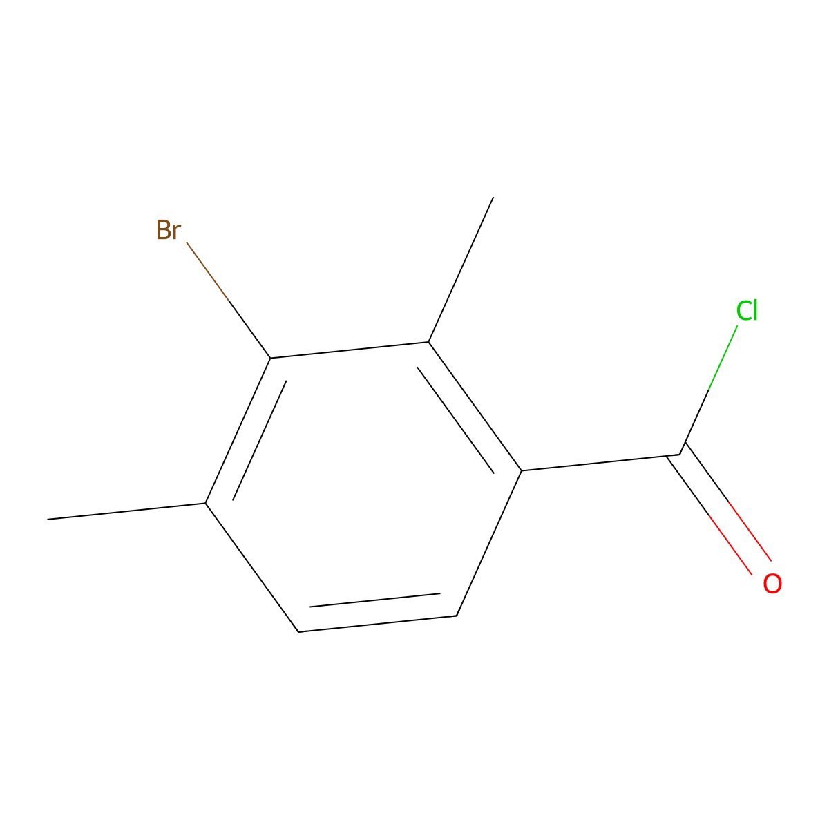 3-Bromo-2,4-dimethylbenzoyl chloride molecular structure, CAS 1803605-90-4