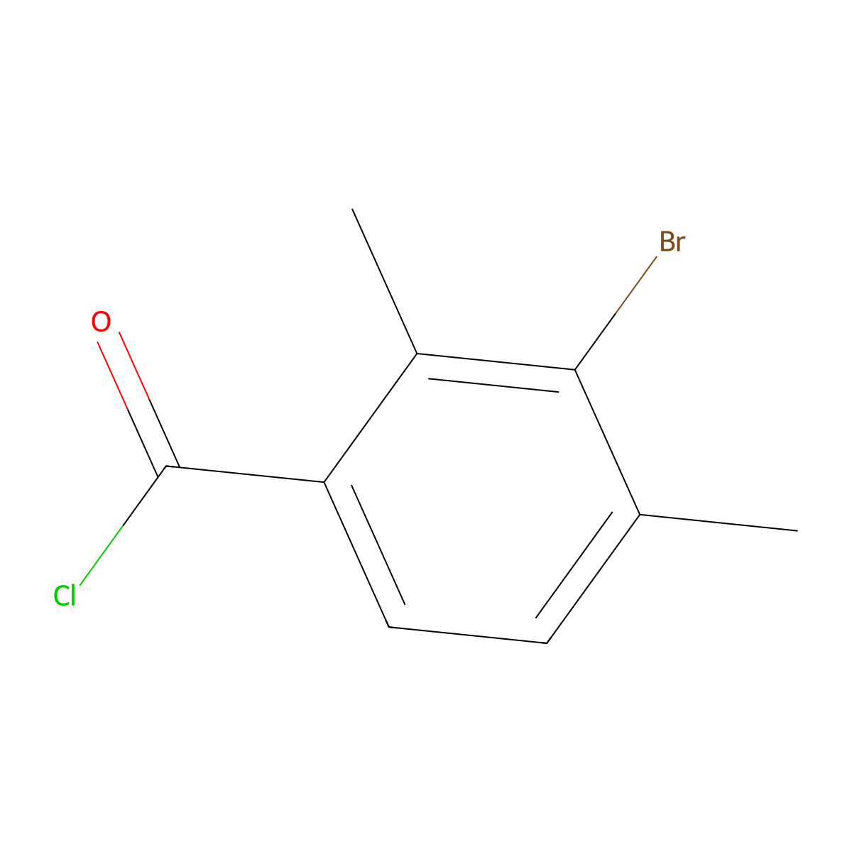3-Bromo-2,4-dimethylbenzoyl chloride molecular structure, CAS 1803605-90-4
