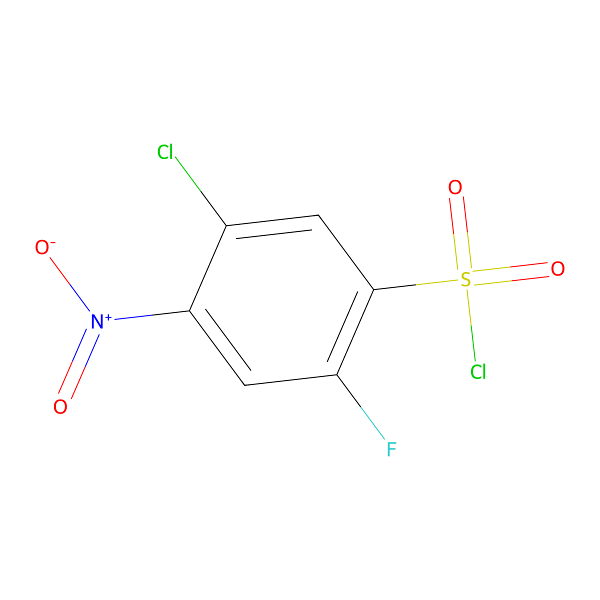 5-Chloro-2-fluoro-4-nitrobenzene-1-sulfonyl chloride molecular structure, CAS 1803605-95-9