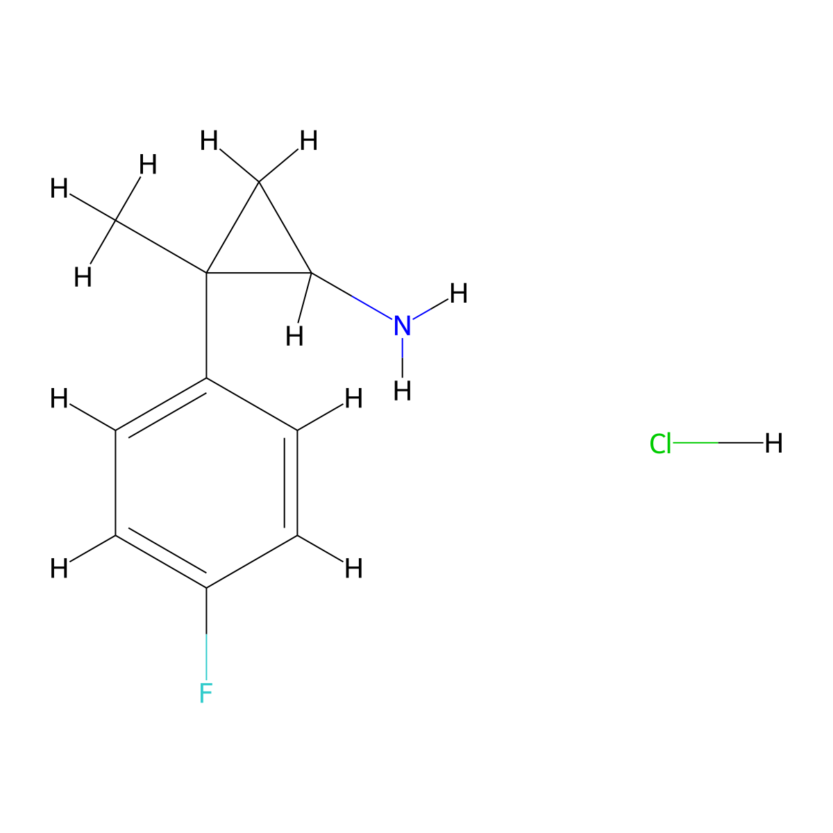 2-(4-Fluorophenyl)-2-methylcyclopropan-1-amine hydrochloride molecular structure, CAS 1803605-97-1