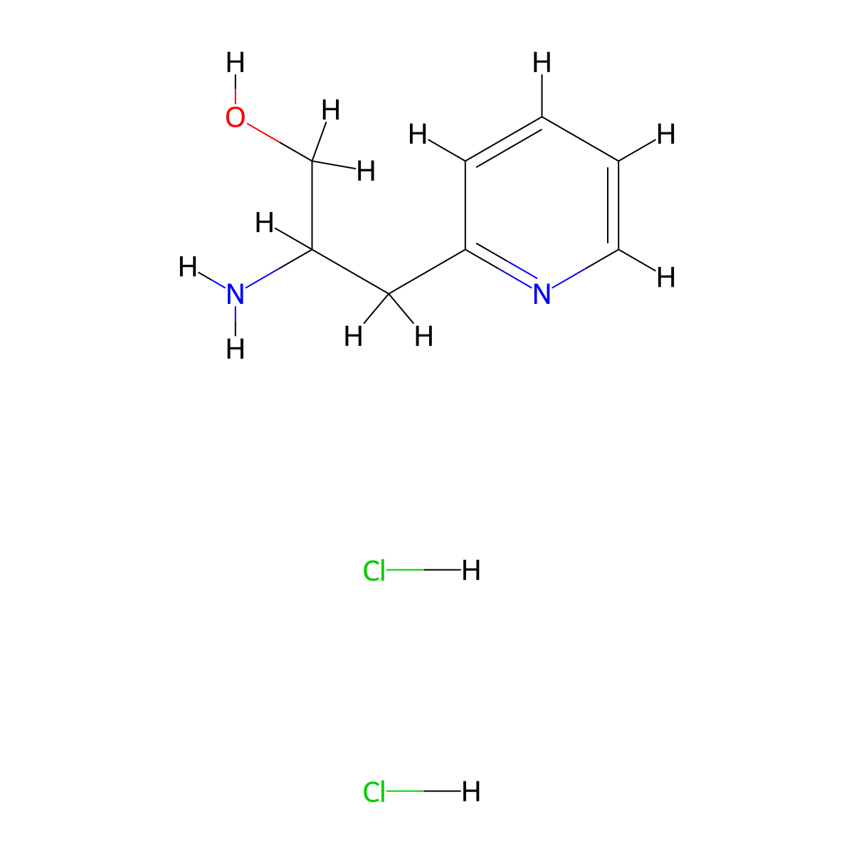 2-Amino-3-(pyridin-2-yl)propan-1-ol dihydrochloride molecular structure, CAS 1803605-98-2