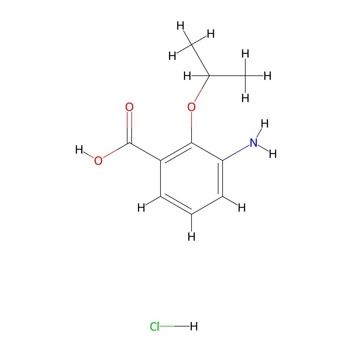 3-Amino-2-(propan-2-yloxy)benzoic acid hydrochloride molecular structure, CAS 1803606-06-5