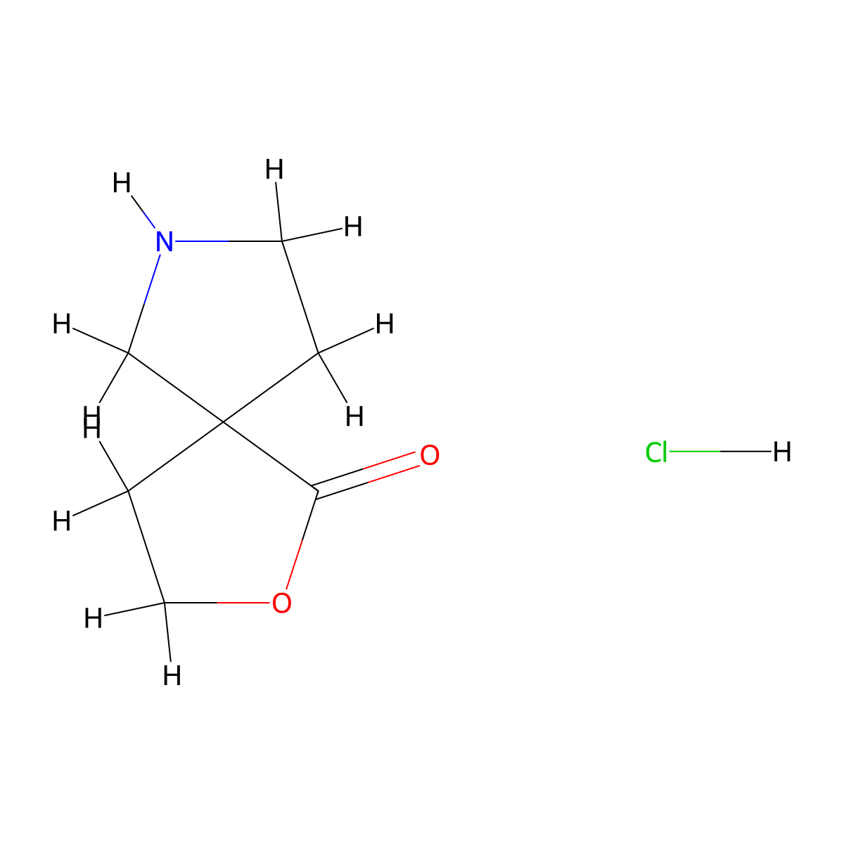 2-Oxa-7-azaspiro[4.4]nonan-1-one hydrochloride molecular structure, CAS 1803606-19-0