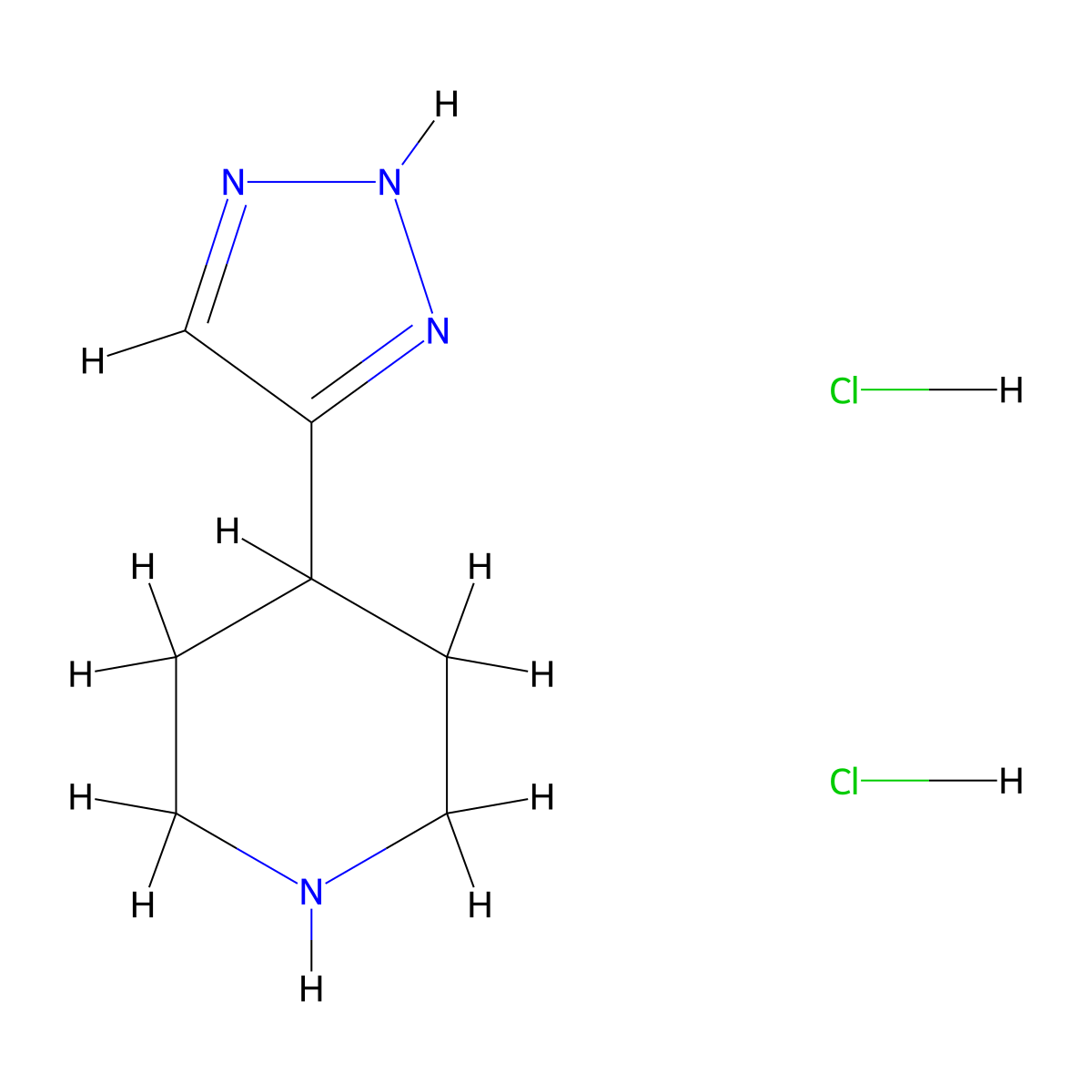 4-(1H-1,2,3-triazol-4-yl)piperidine dihydrochloride molecular structure, CAS 1803606-20-3