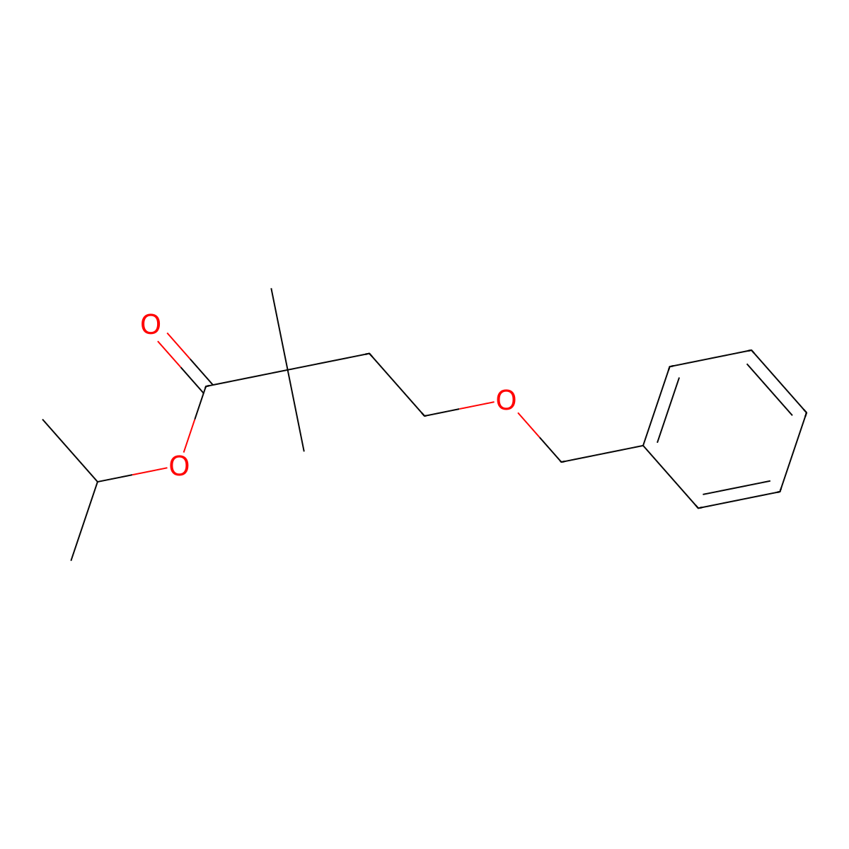 Propan-2-yl 4-(benzyloxy)-2,2-dimethylbutanoate molecular structure, CAS 1803606-21-4
