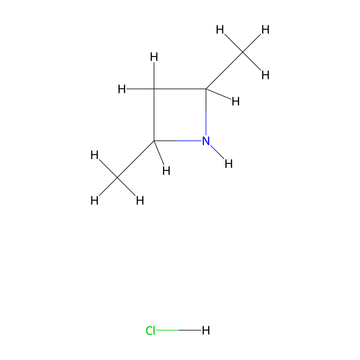 2,4-Dimethylazetidine hydrochloride molecular structure, CAS 1803606-22-5