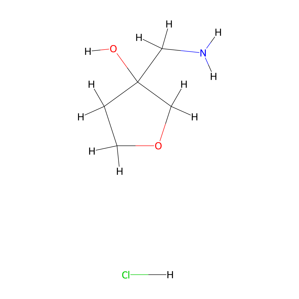 3-(Aminomethyl)oxolan-3-ol hydrochloride molecular structure, CAS 1803606-27-0