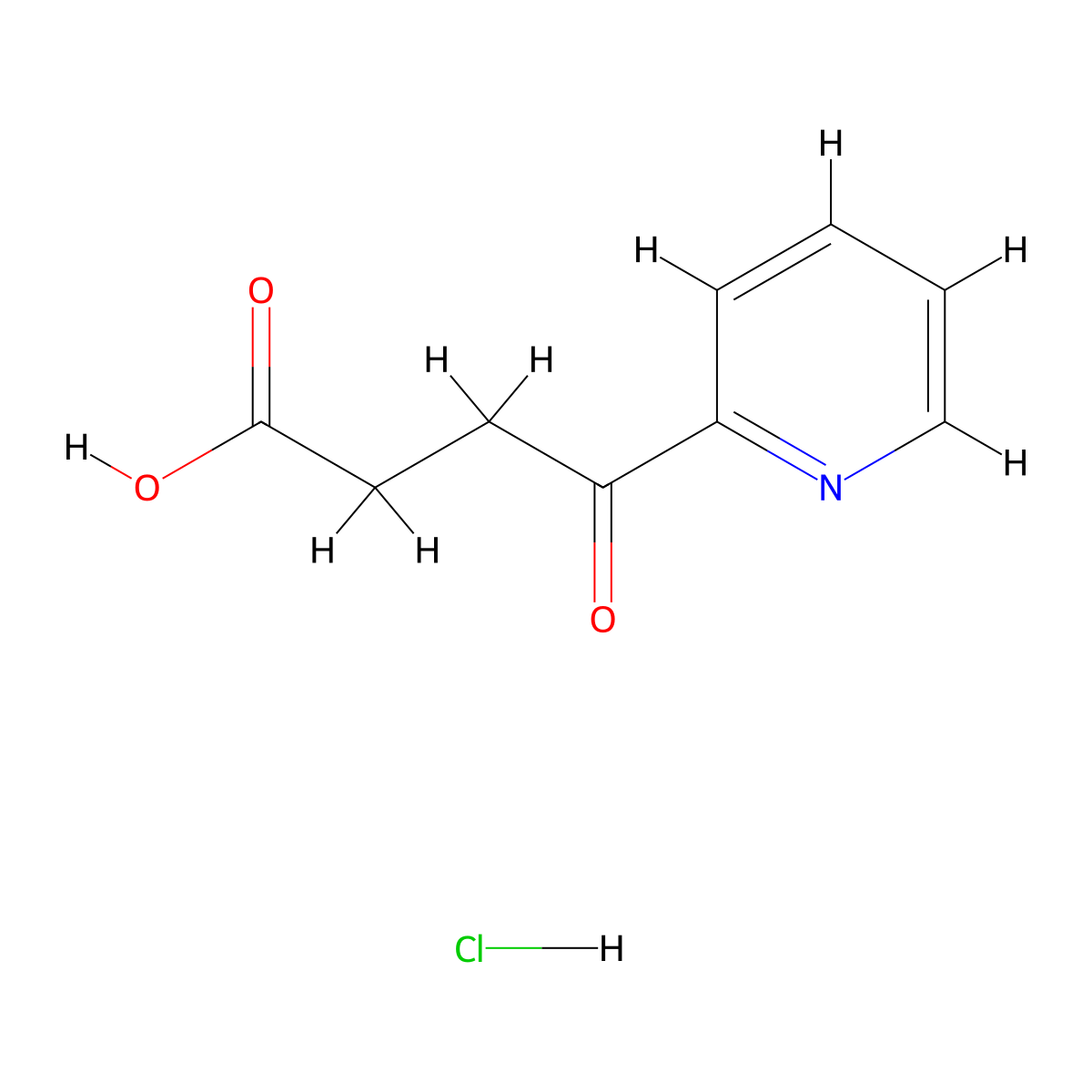 4-Oxo-4-(pyridin-2-yl)butanoic acid hydrochloride molecular structure, CAS 1803606-28-1