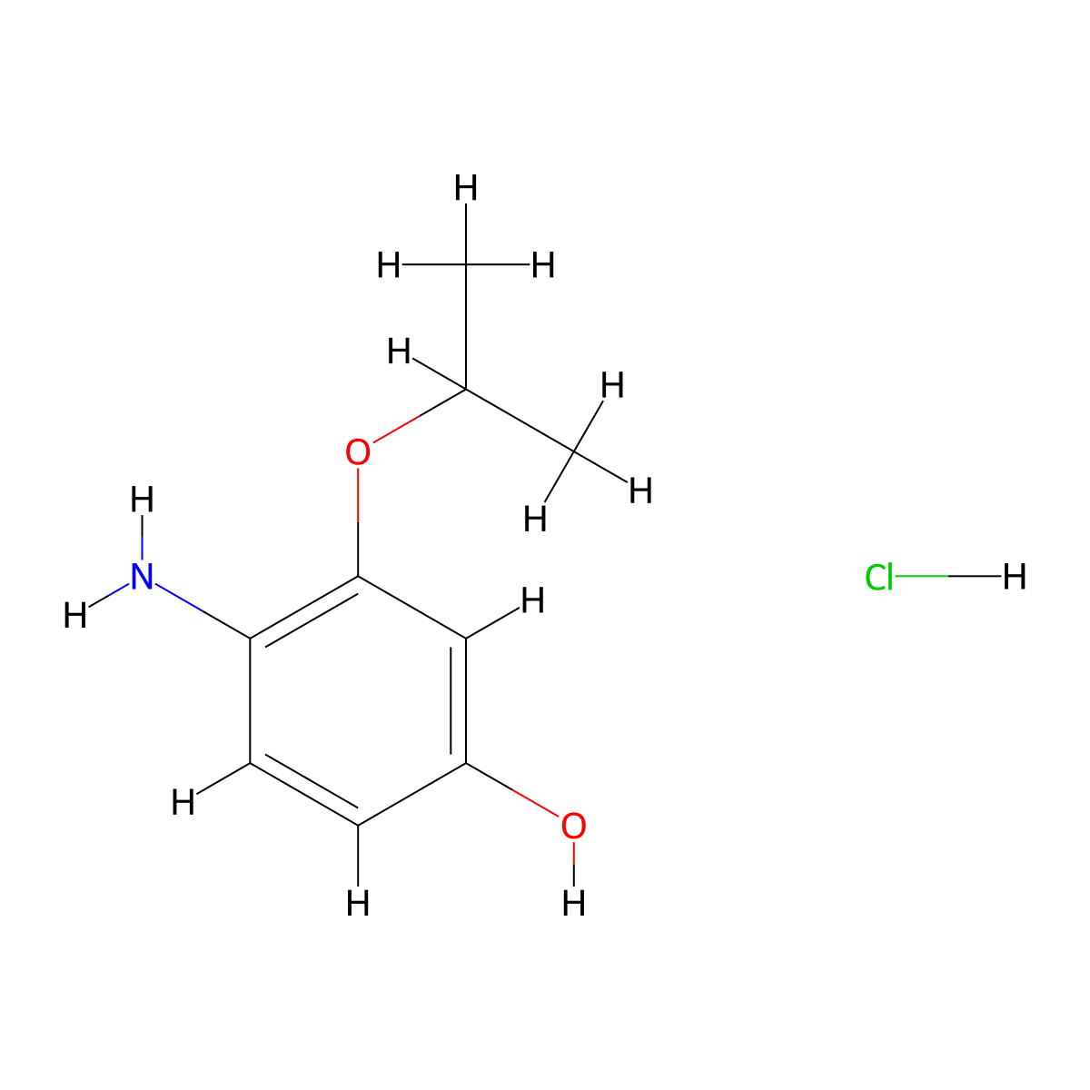 4-Amino-3-(propan-2-yloxy)phenol hydrochloride molecular structure, CAS 1803606-29-2