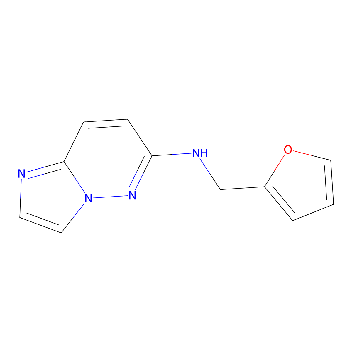 N-(furan-2-ylmethyl)imidazo[1,2-b]pyridazin-6-amine molecular structure, CAS 1803606-30-5