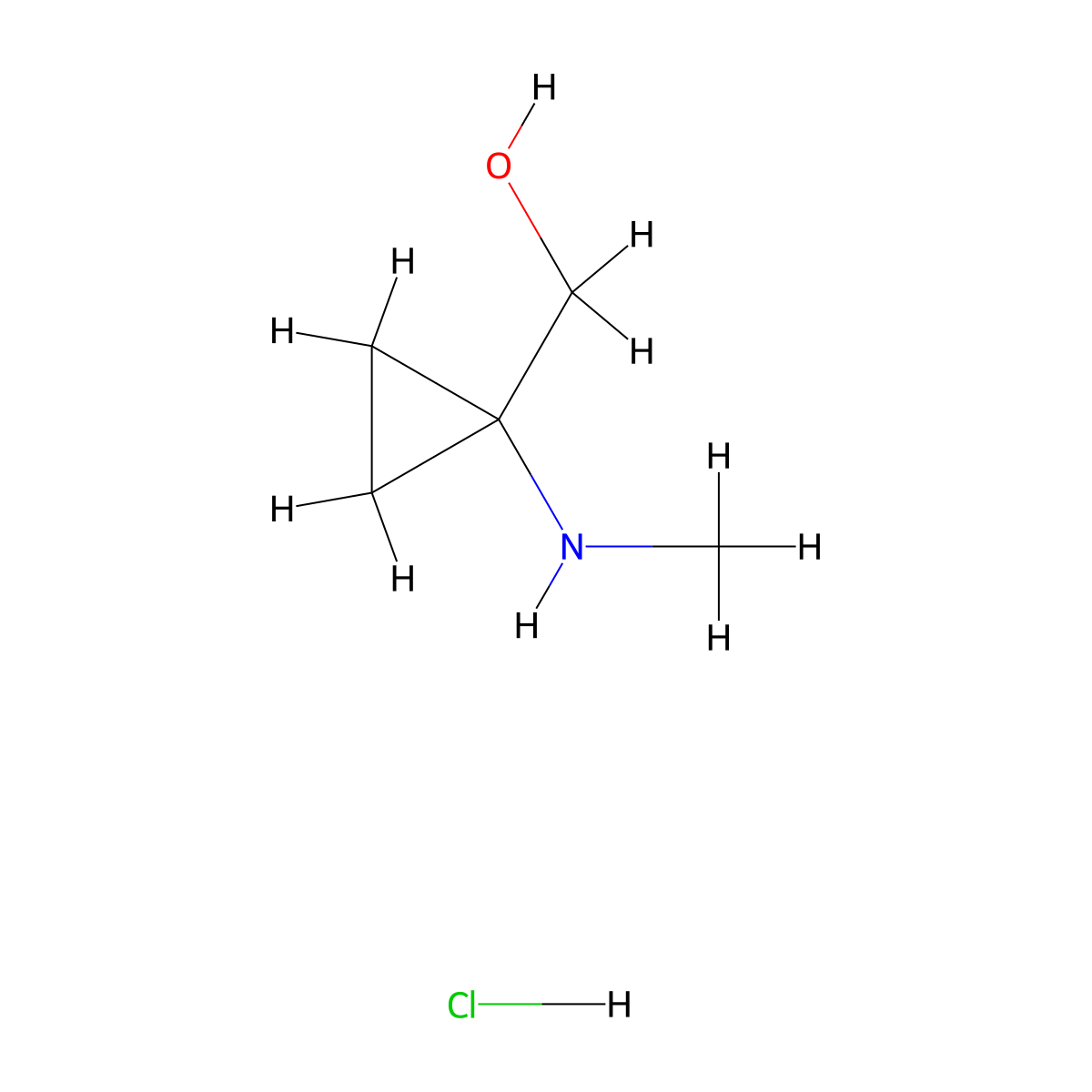 (1-(Methylamino)cyclopropyl)methanol hydrochloride molecular structure, CAS 1803606-33-8