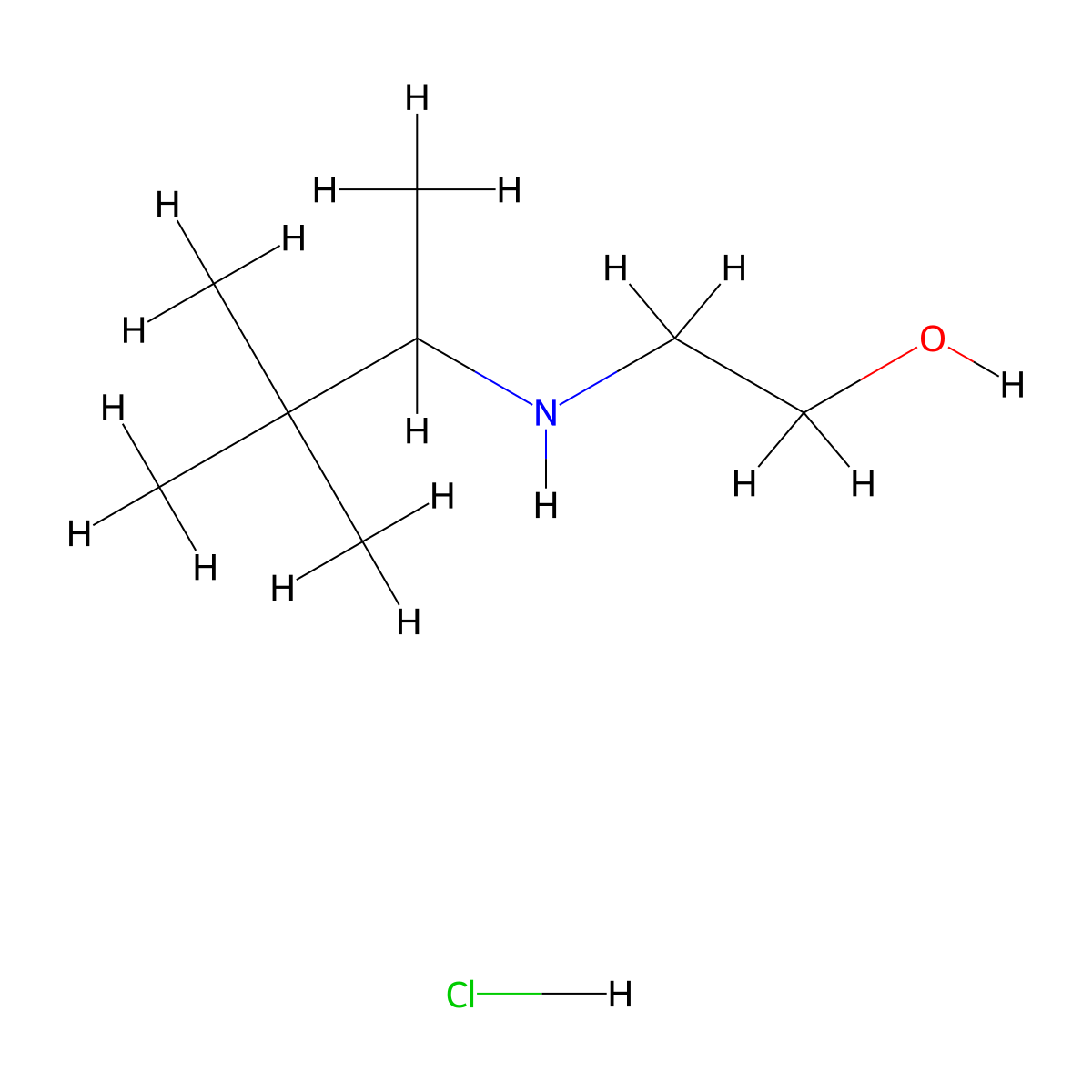 2-[(3,3-Dimethylbutan-2-yl)amino]ethan-1-ol hydrochloride molecular structure, CAS 1803606-48-5