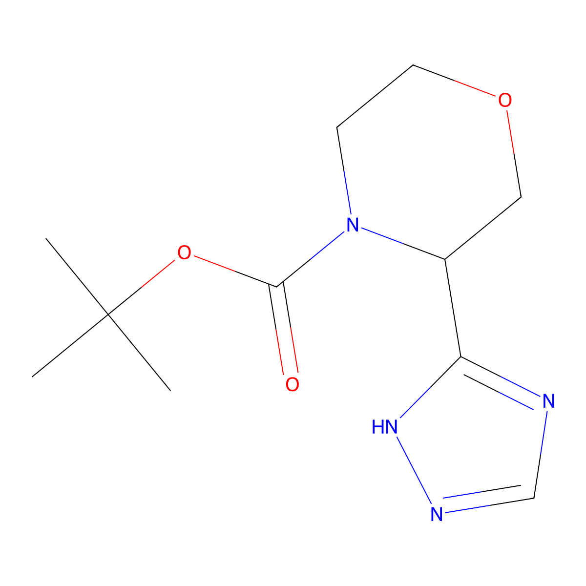tert-butyl 3-(4H-1,2,4-triazol-3-yl)morpholine-4-carboxylate molecular structure, CAS 1803606-49-6
