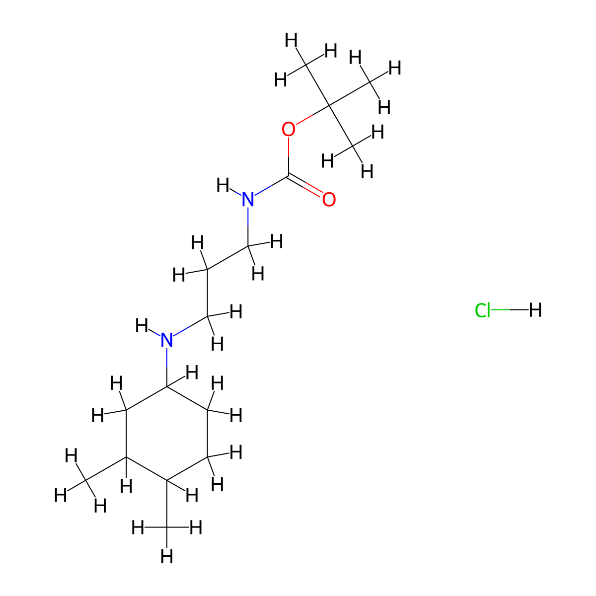 tert-butyl N-{3-[(3,4-dimethylcyclohexyl)amino]propyl}carbamate hydrochloride molecular structure, CAS 1803606-51-0