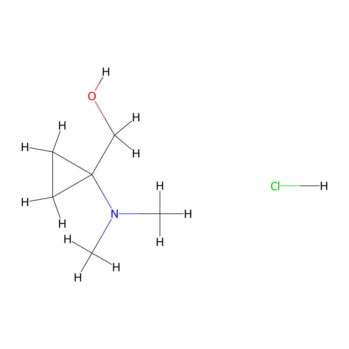 [1-(Dimethylamino)cyclopropyl]methanol hydrochloride molecular structure, CAS 1803606-61-2