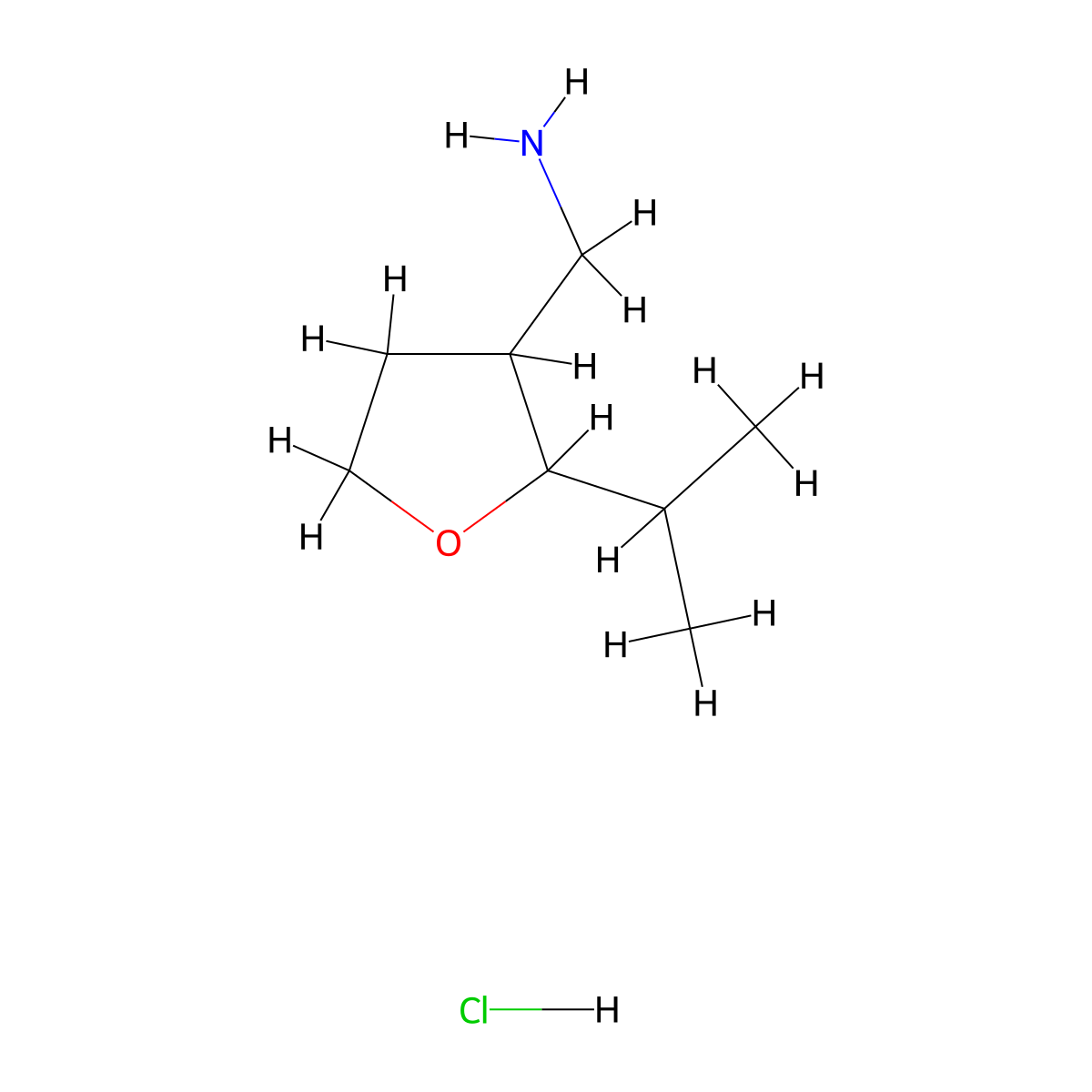 [2-(Propan-2-yl)oxolan-3-yl]methanamine hydrochloride molecular structure, CAS 1803606-64-5