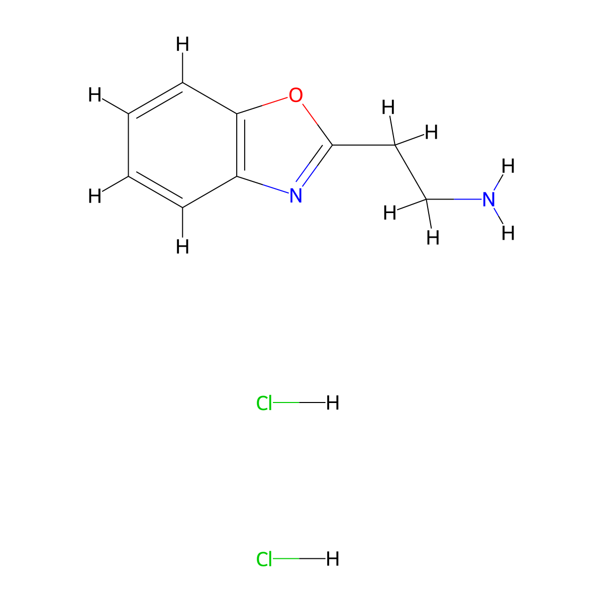2-(1,3-Benzoxazol-2-yl)ethan-1-amine dihydrochloride molecular structure, CAS 1803606-67-8