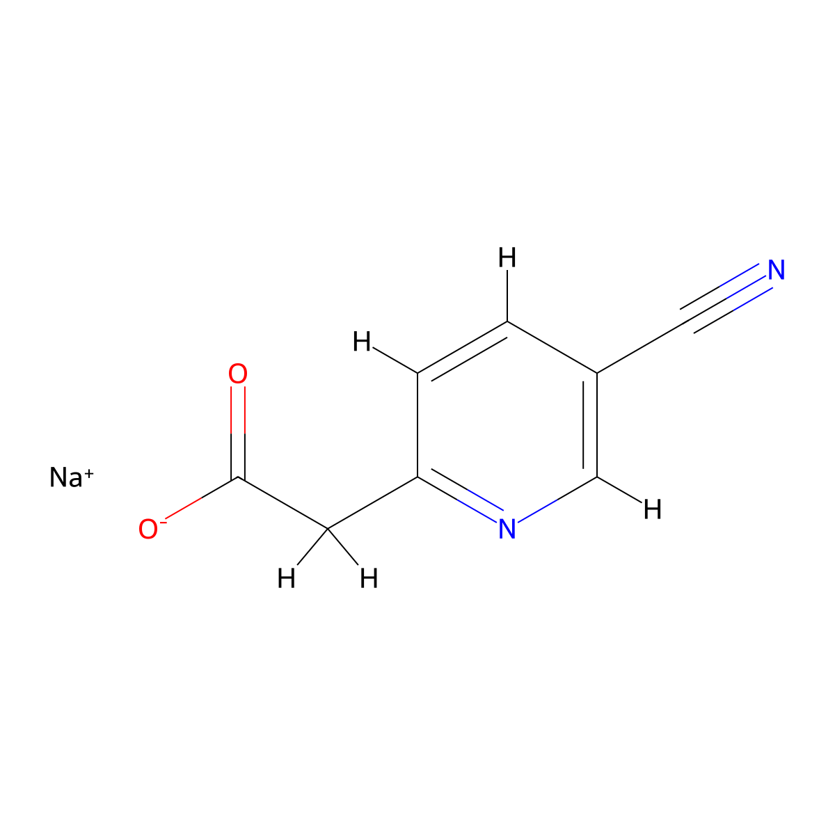 Sodium 2-(5-cyanopyridin-2-yl)acetate molecular structure, CAS 1803606-70-3