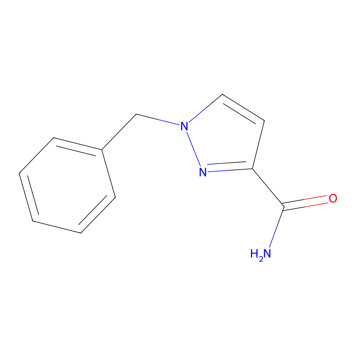 1-Benzylpyrazole-3-carboxamide molecular structure, CAS 1803606-78-1