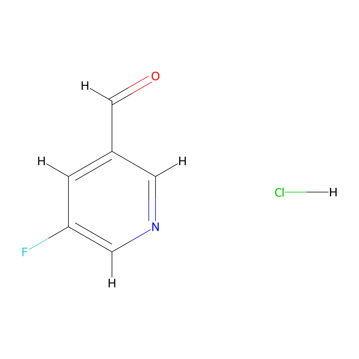 5-Fluoropyridine-3-carbaldehyde hydrochloride molecular structure, CAS 1803606-81-6