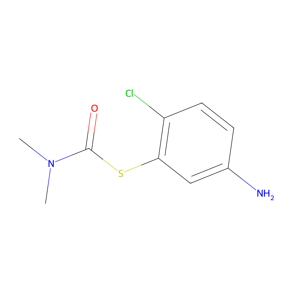 1-[(5-amino-2-chlorophenyl)sulfanyl]-N,N-dimethylformamide molecular structure, CAS 1803606-82-7