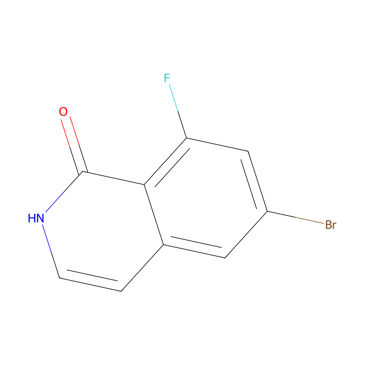 6-Bromo-8-fluoro-1,2-dihydroisoquinolin-1-one molecular structure, CAS 1803606-88-3